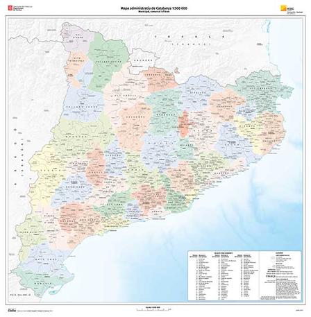 Mapa administratiu de Catalunya 1:500 000