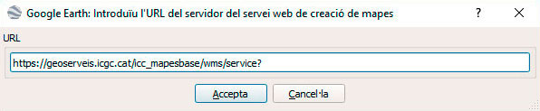Introduir URL geoservei WMS